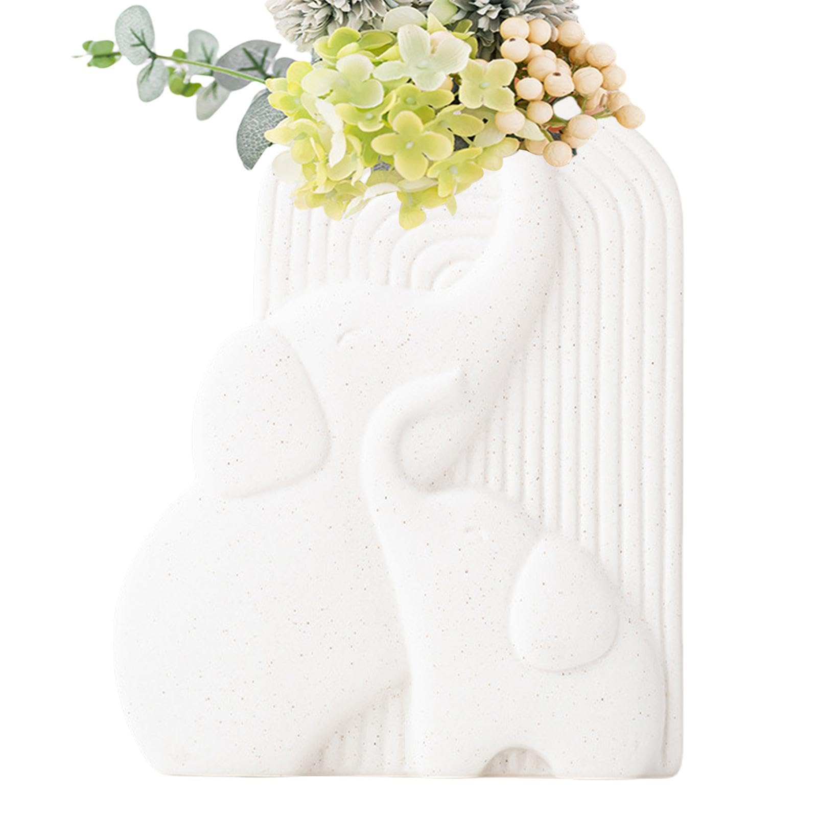 Amazon.co.jp: 象の形の花瓶、象のセラミック花瓶 - ドライフラワーの