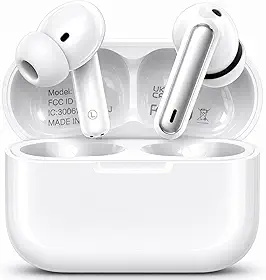 Fone de Ouvido Bluetooth Sem Fio 5.4 TWS com Borrachinhas e Microfone, Cancelamento de Ruído, Controle Touch, Até 16h de Bateria, Resistente à Água para iPhone e Android
