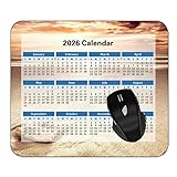 YENDOSTEEN のカレンダー2026年 美しいのマウスパッドー滑り止め加工処理 防水材質 疲労軽減, 砂海ビーチスカイライト マウスパッド Type-811