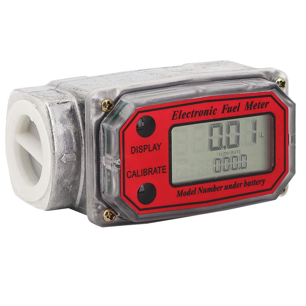 Misuratore di Portata A Turbina Digitale,15-120L / Min Combustibile Benzina Contalitri Digitale Per Misurare,Cherosene,Benzina 1 pollice NPT(Rosso)