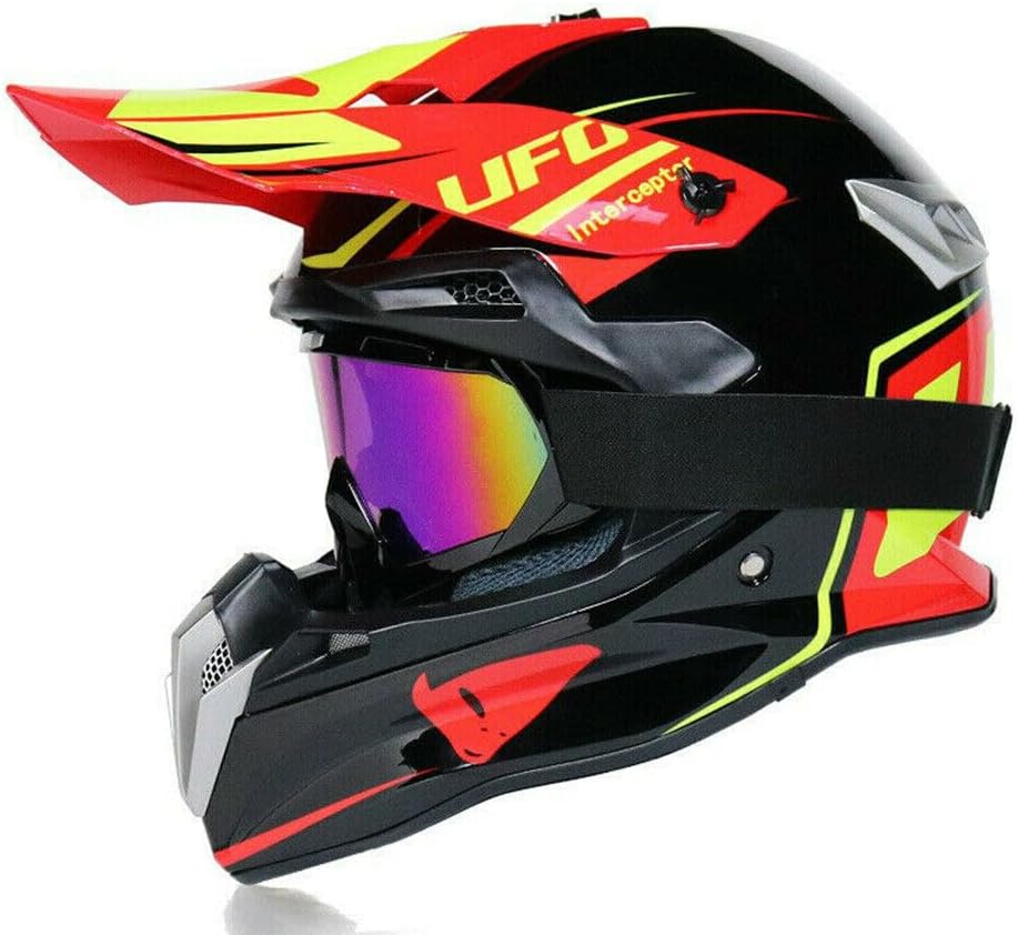 Full Face Motorcycle UFO Helmet Motocross Off Road Street Dirt Bike MX MTV - DOT