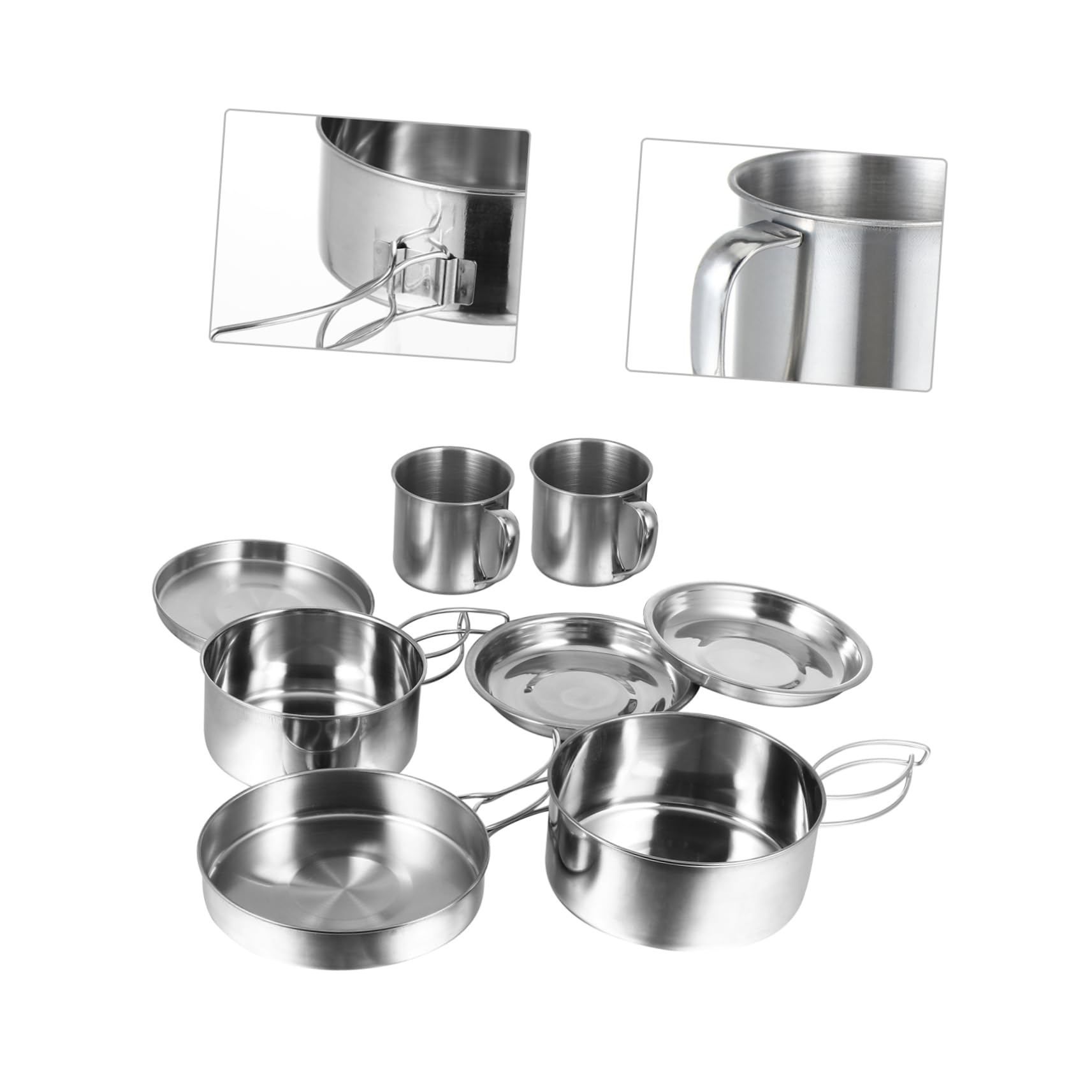Juego de Utensilios de Cocina de Acero Inoxidable para Camping 8 Piezas