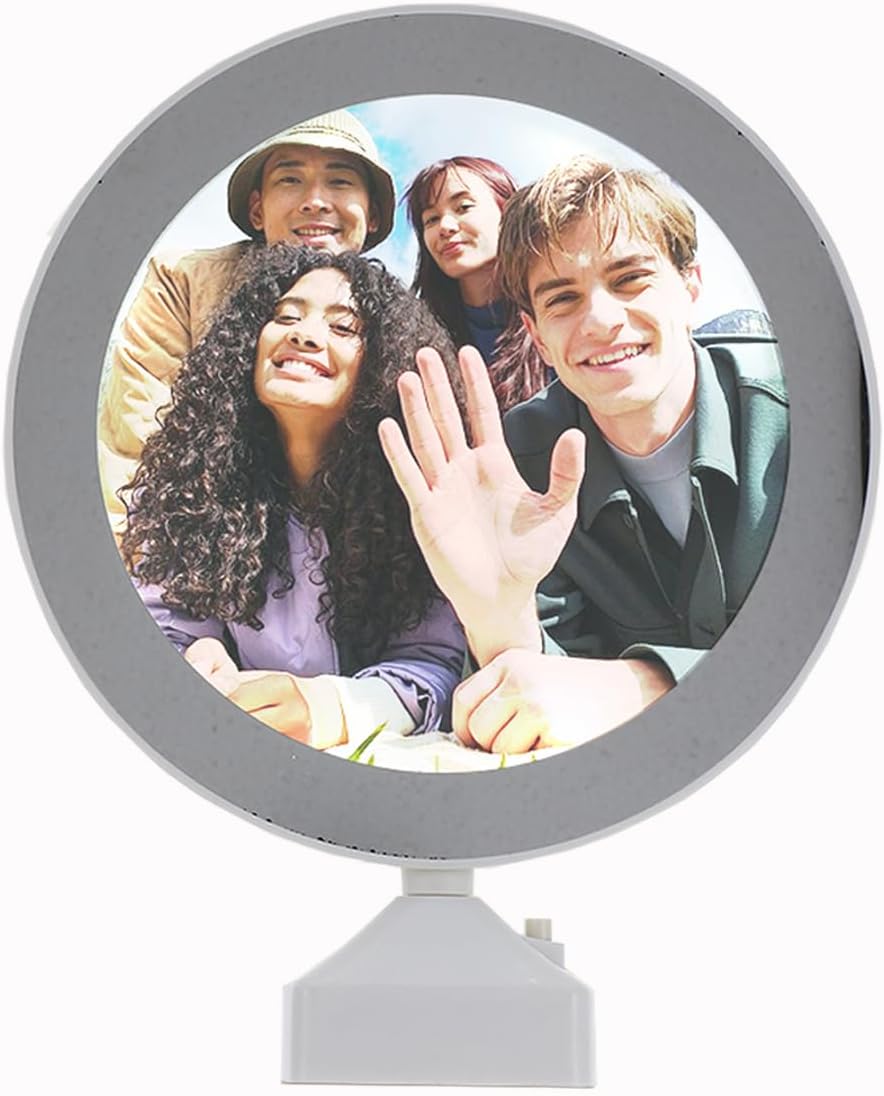 FAVOMOTO Digital Photo Frame, 3 in 1 LED Vanity Mirror Photo Album LED Photo Frame Electronic Picture Frame Mirror for Mother's Day present Couple Anniversary