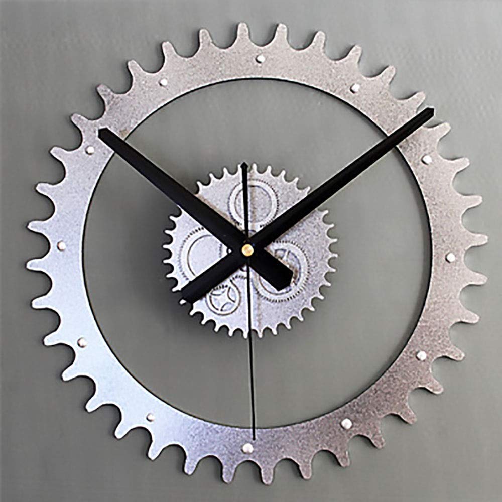 Horloge murale en métal au design contemporain et finitions vintage
