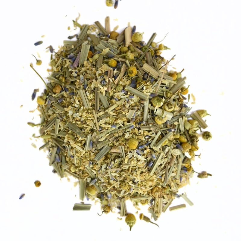 Image of Siyacha Tea Chamomile Lavender Herbal Infusion, GOOD SLEEP Tisnae, Caffeine Free, Ayurvedic Loose Leaf Blend, Organic Fresh Premium, Immunity Booster Detox, Calming & Relaxing, 100g Pouch
