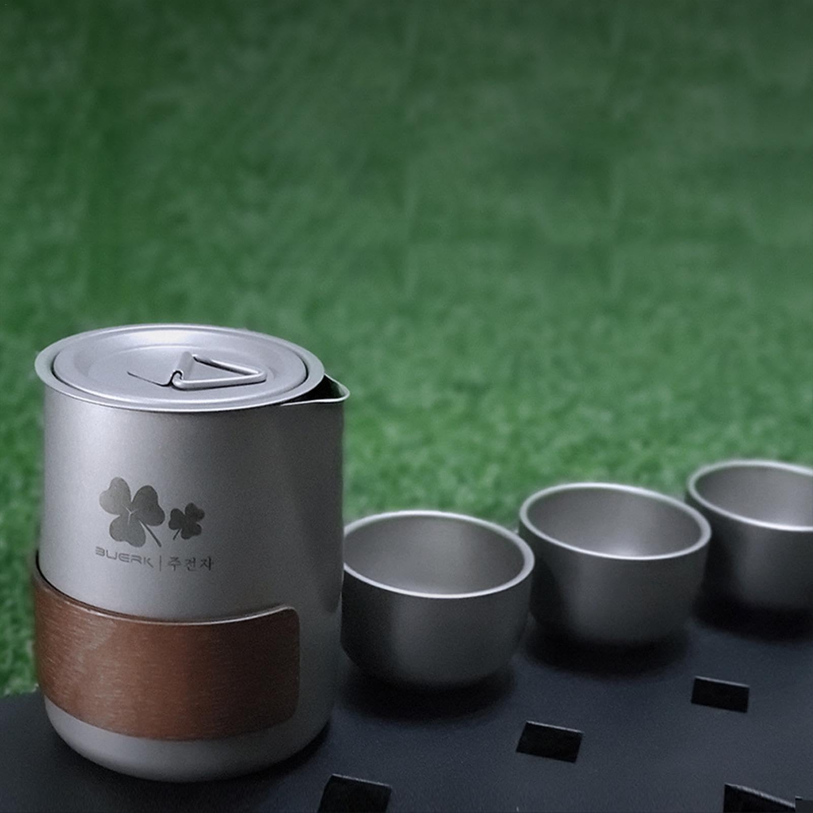 Hervidor de agua de camping, juego de hervidor de agua de acero inoxidable