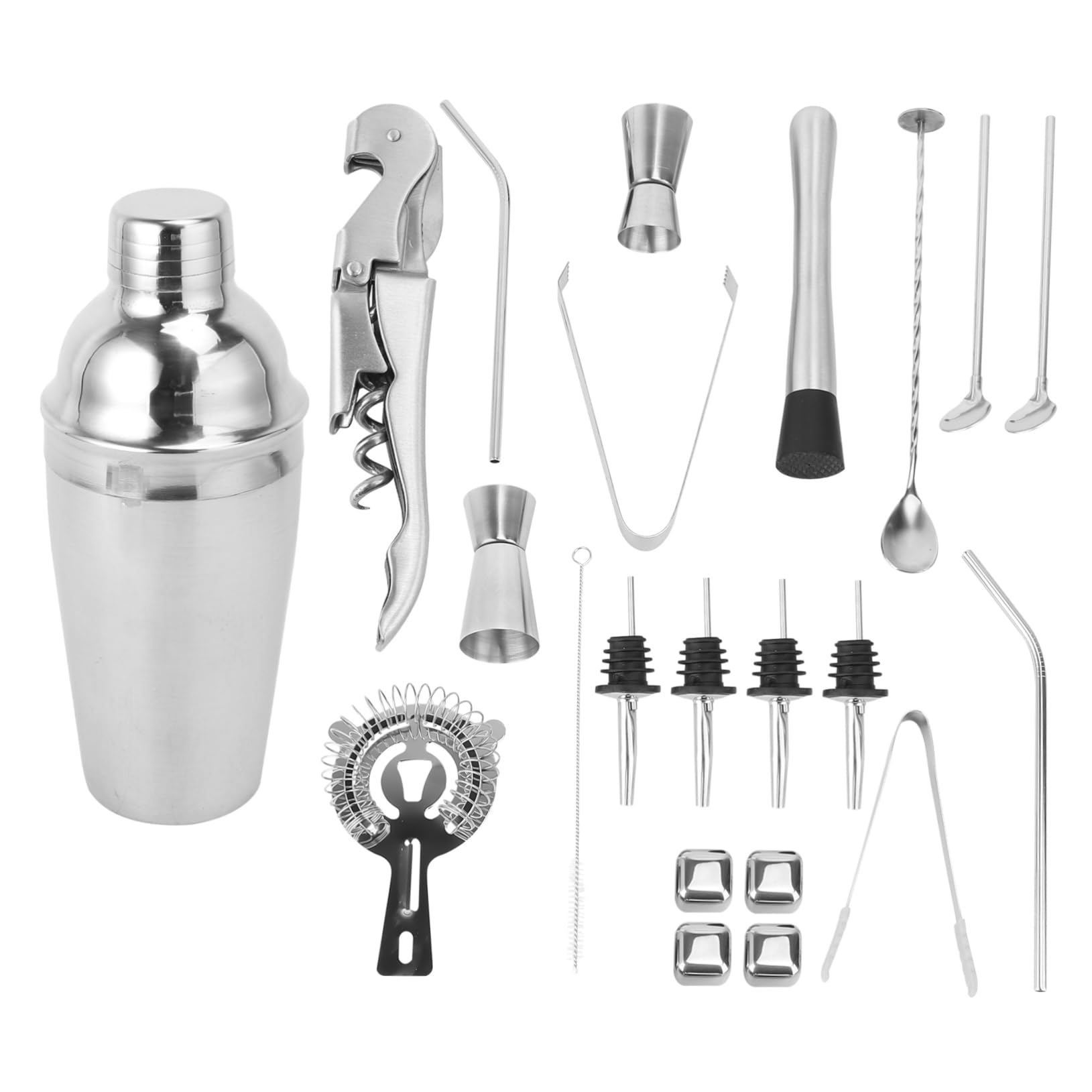 ABOOFAN 22piezas Coctelera Para Cócteles Vaso Medidor y Suministros Para Barman Equipo De Incluyendo Coctelera Herramienta Para Cócteles