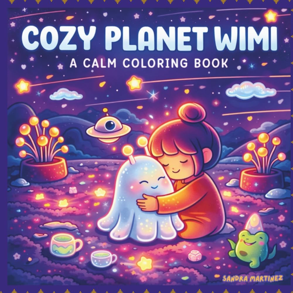 Cozy Planet Wimi: A Cozy Futuristic Coloring Book for Pre-Teens, Teens & Adults: Calm Sci-Fi Adventures with Cute Aliens, Gentle Space Worlds and Relaxing Futuristic Scenes