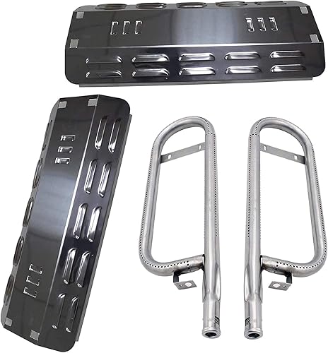 Criditpid Piezas de repuesto para parrilla Master Forge MFA350CNP, MFA350BNP, cubierta de quemador de placa de calor de acero porcelánico, repuesto