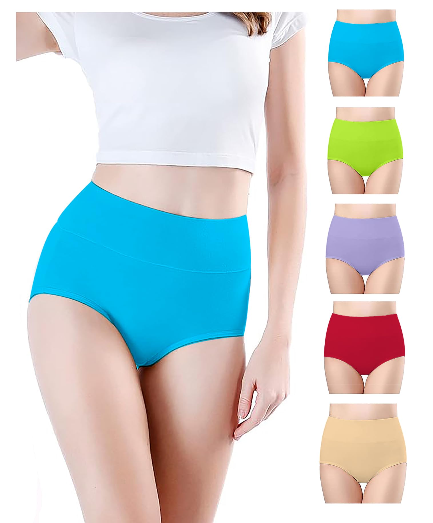 Hipster Seamless Panties for Women High Waist Cotton Panties (Pack of 5 High Waist Img 929to 944)-image-5