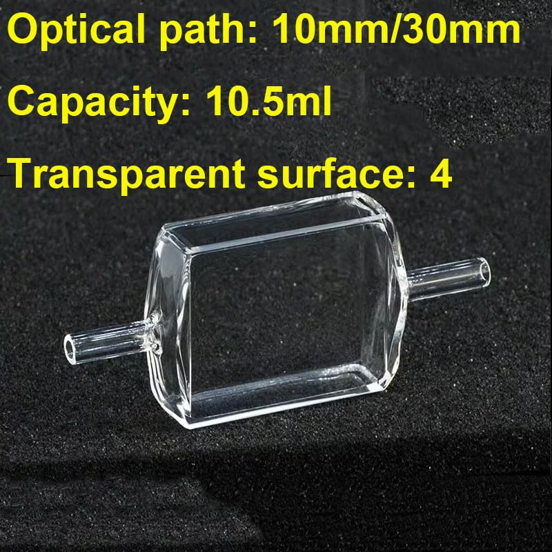 Quartz Fluorescence Flow Colorimetric Dish - 10mm/30mm Optical Path, 10.5ml Capacity, Ideal for Laboratory Use