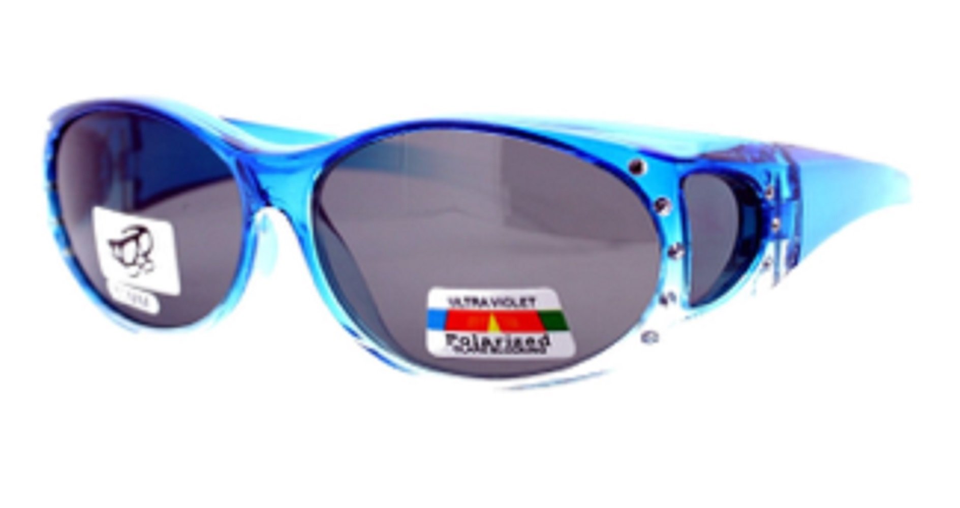 2 occhiali da sole da donna polarizzati con strass (blu, rosso)