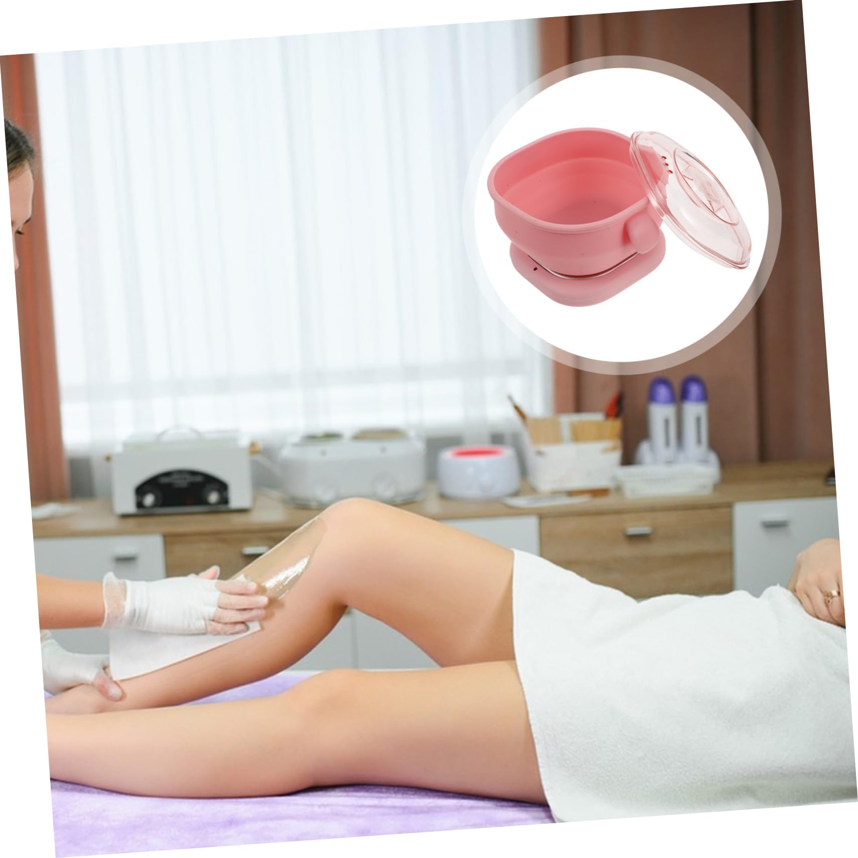 Homoyoyo Scaldacera in Silicone Facile da Pulire Portatile Pieghevole P Rosa per Depilazione Adatto per Braccia e Altre Parti del Corpo, Uso Domestico e Salone