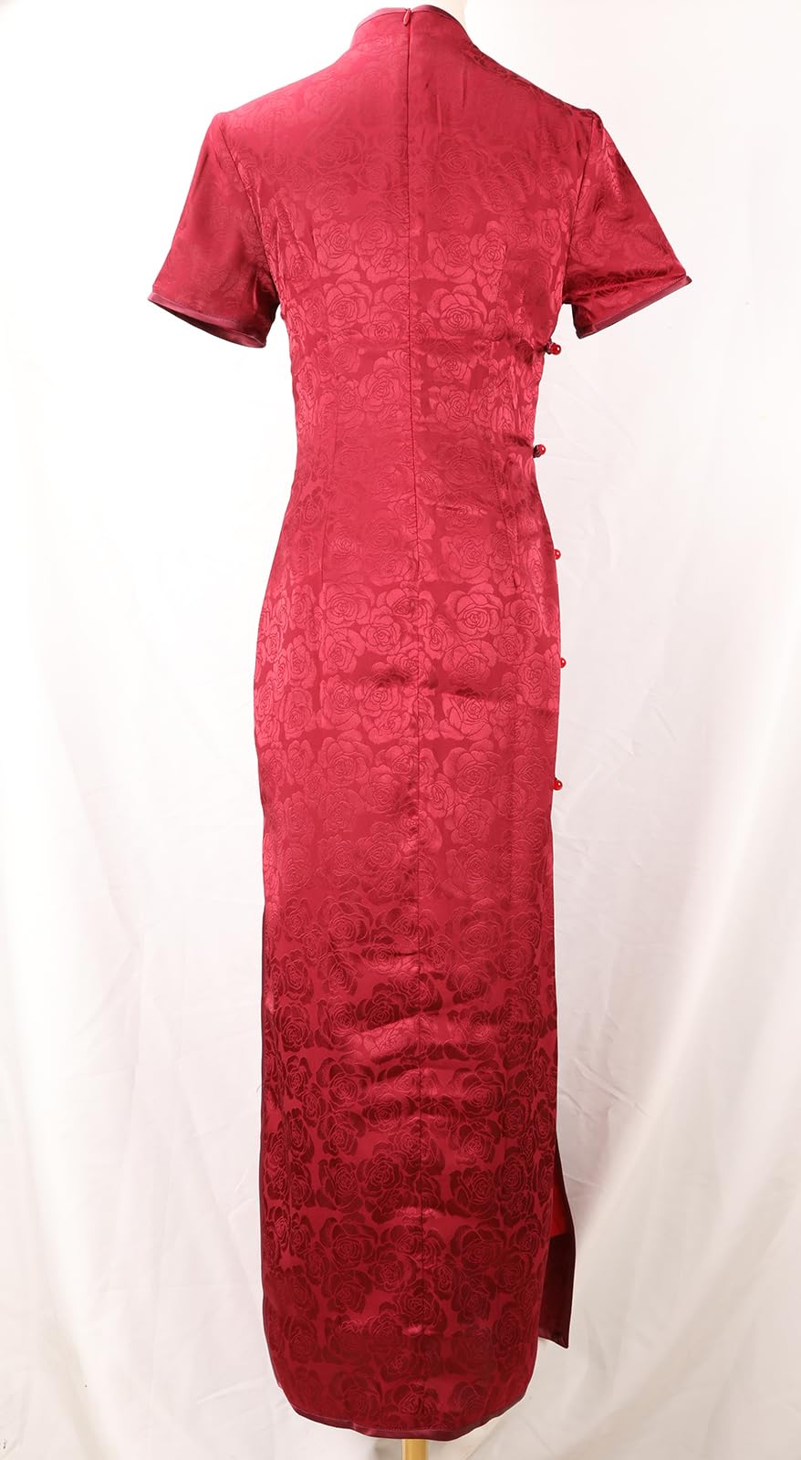 Vestidos chinos para mujer, cuello mandarín cheongsam, corte ajustado, manga corta, estampado floral, sexy, abertura lateral, Qipao