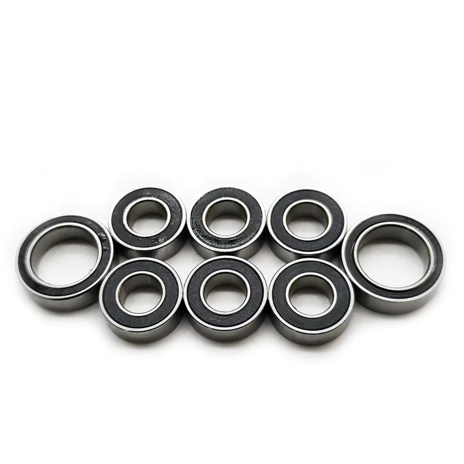 Para Traxxas XO-1 64077-3 1/7 Kit 8 Rodamientos Bolas Buje Rueda Acero Cromado Preengrasados Sellados Con Goma Negra Piezas Repuesto Coche RC Maquetas Rodamientos Rc
