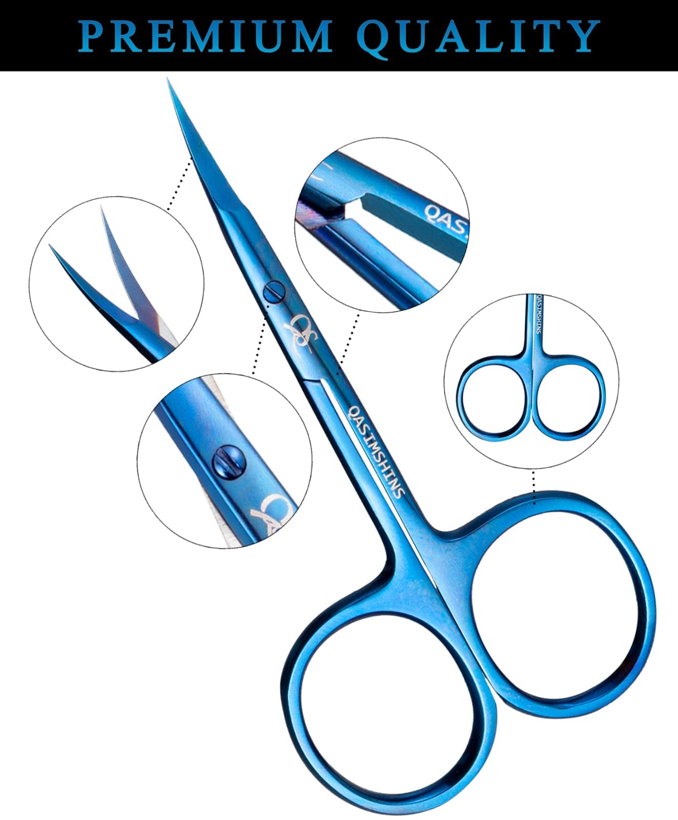 Professional Cuticle Scissors with Curved Tip, Stainless Steel Cuticle Scissors Extra Fine - Image 2