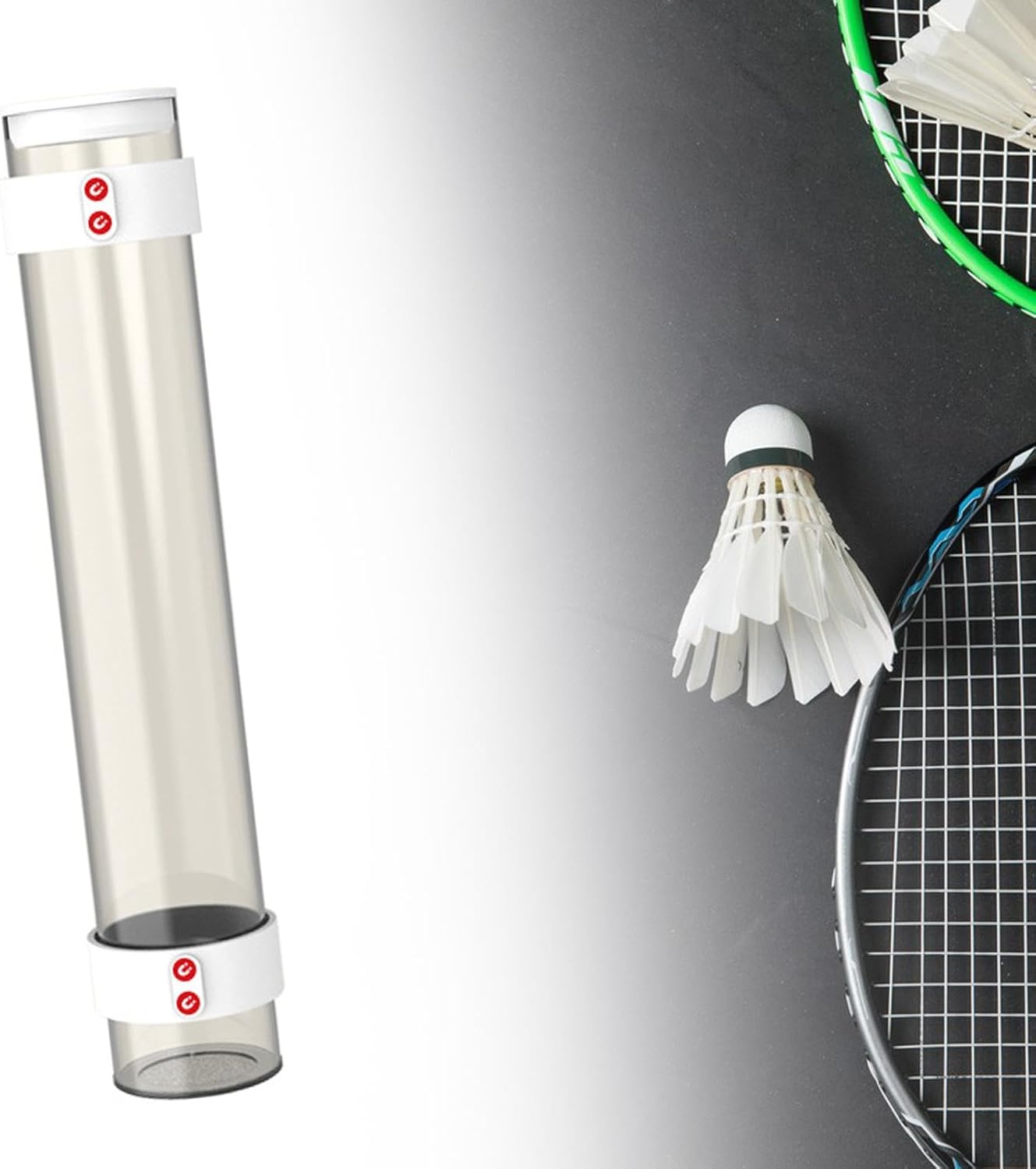 Badminton Ball Holder Shuttlecocks Storage Magnetic Tube Bucket Training Equipment Case for Indoor Outdoor Players Parks Gym