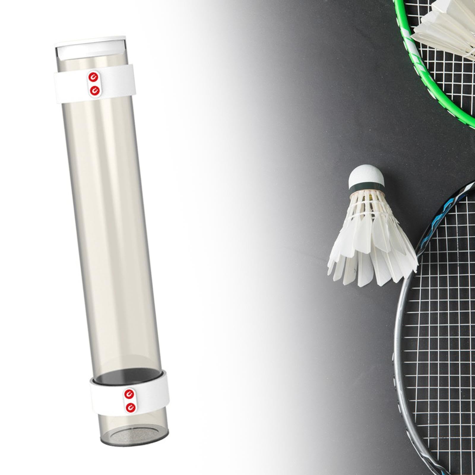 QSTDGVPW Badminton Ball Holder,Shuttlecocks Storage Magnetic Tube Bucket Badminton Practice Organizer Case for School Courtyard Kids, 16x3in Silicone Lid