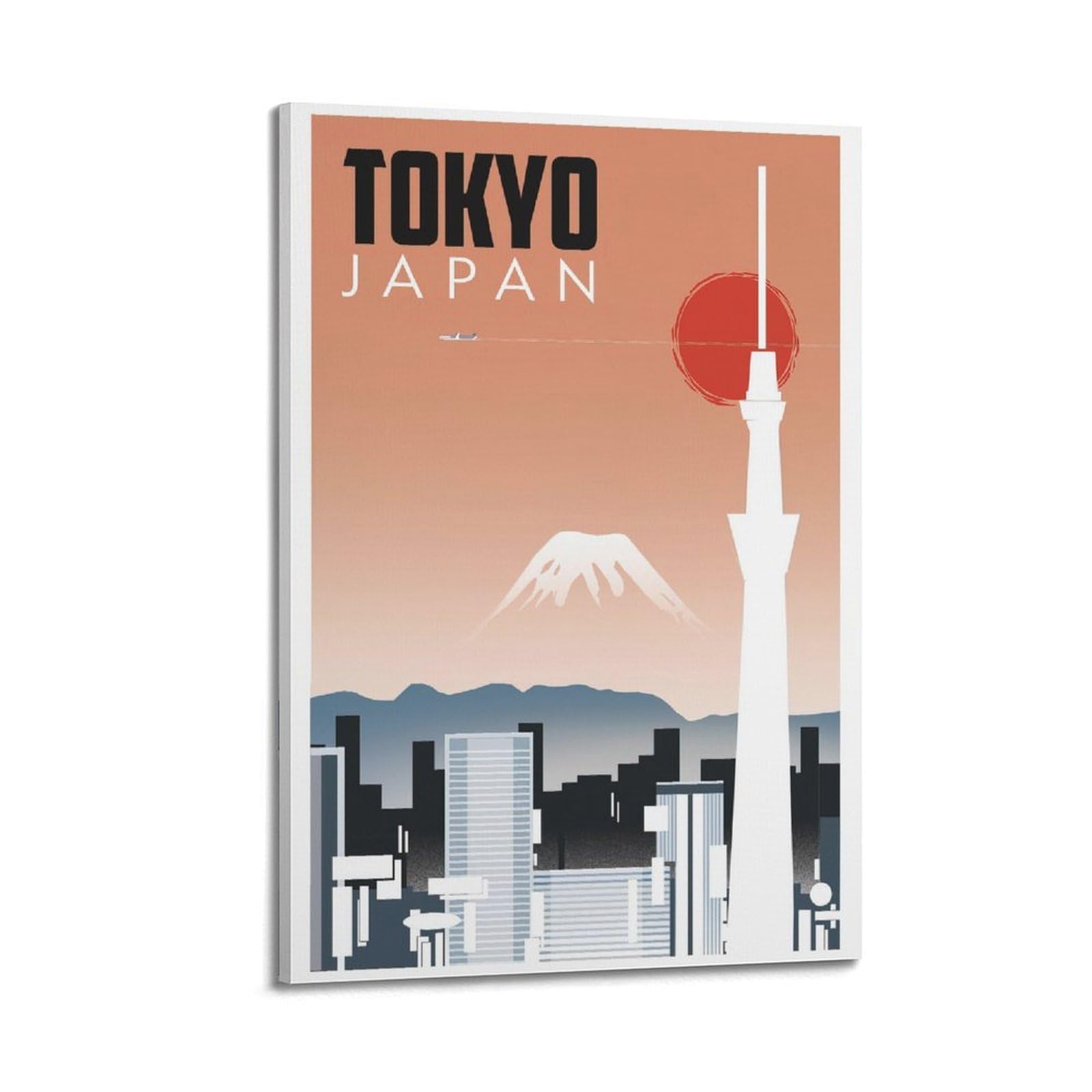DLJGDS Vintage Travel Poster Tokyo, Japan Decorative Painting Canvas Wall Posters And Modern Family Bedroom Decor 08x12inch(20x30cm)