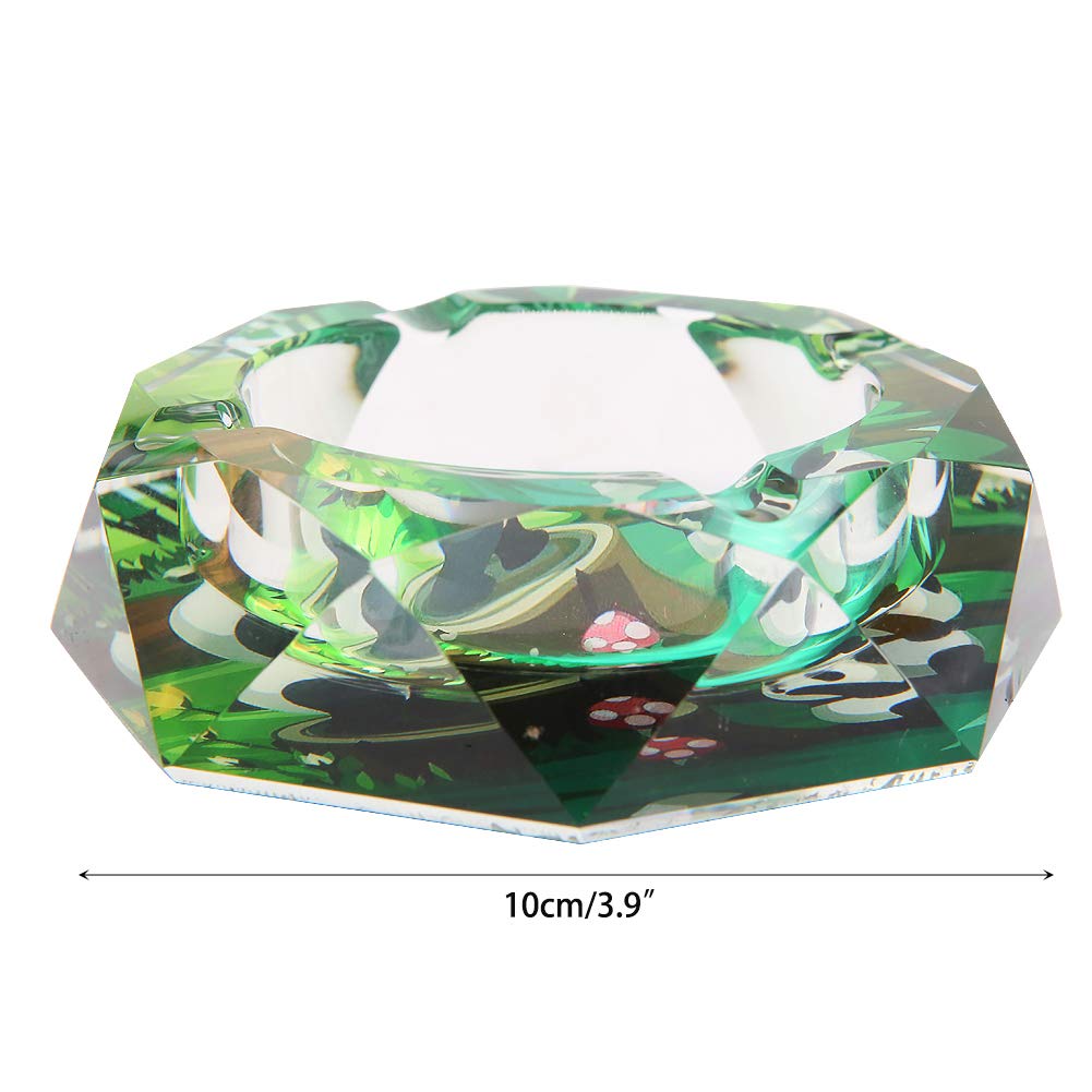 Cendrier octogonal en verre avec motif panda unique de 9,9 cm pour la maison, le bureau, la décoration de table, cadeau pour papa