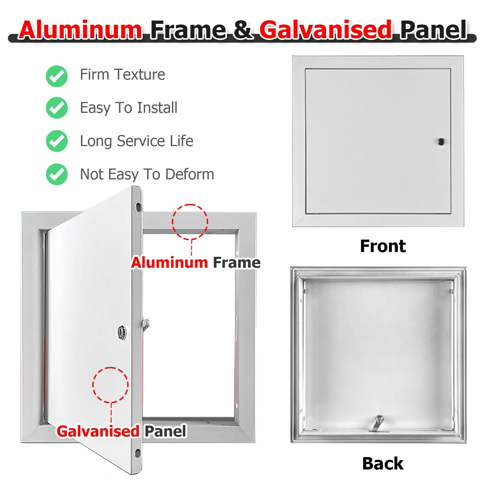 Trampilla Pladur Panel De Acceso Blanco Para Techo De Yeso - Personalizado Trampilla De Inspección Metálica Para Electricidad Y Plomería - Placa Para Tapar Agujeros En La Pared(150x300mm/6x12inch)