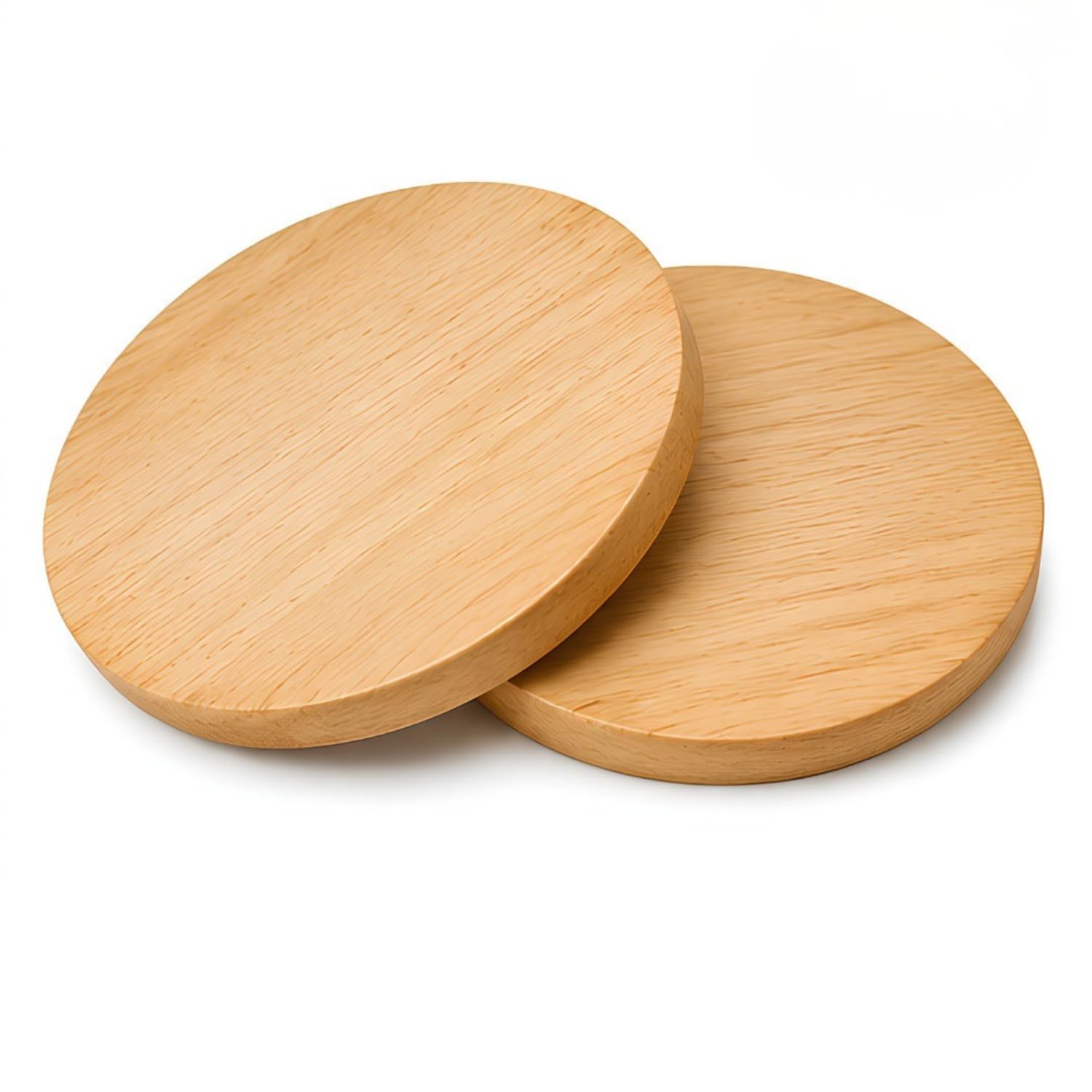 Natural Wooden Lids for Glass Tumblers & Carafes – Airtight Drink Covers & Mini Tray Coasters – Pack of 2 | Multipurpose Wooden Lid Coaster Combo for Home & Kitchen-image-6