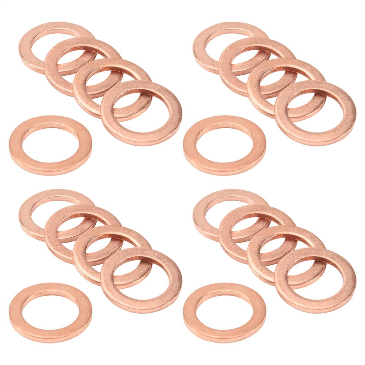 BPQiang 20pcs 12mm x 18mm 1.5mm Copper Flat Washer Ring Sealing Fitting