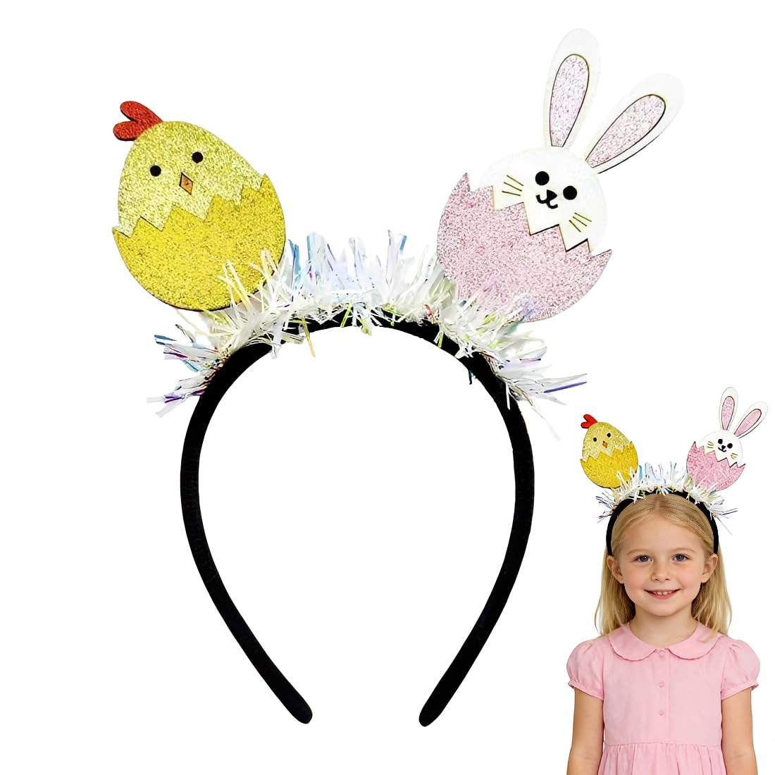 YULZAK Easter headband Bunny Ears Headband, Cute Plush Hairband, Hair Styling Decoration, Cosplay Party, Fancy Dress Up Accessories, Women's Fashion Headbands,A
