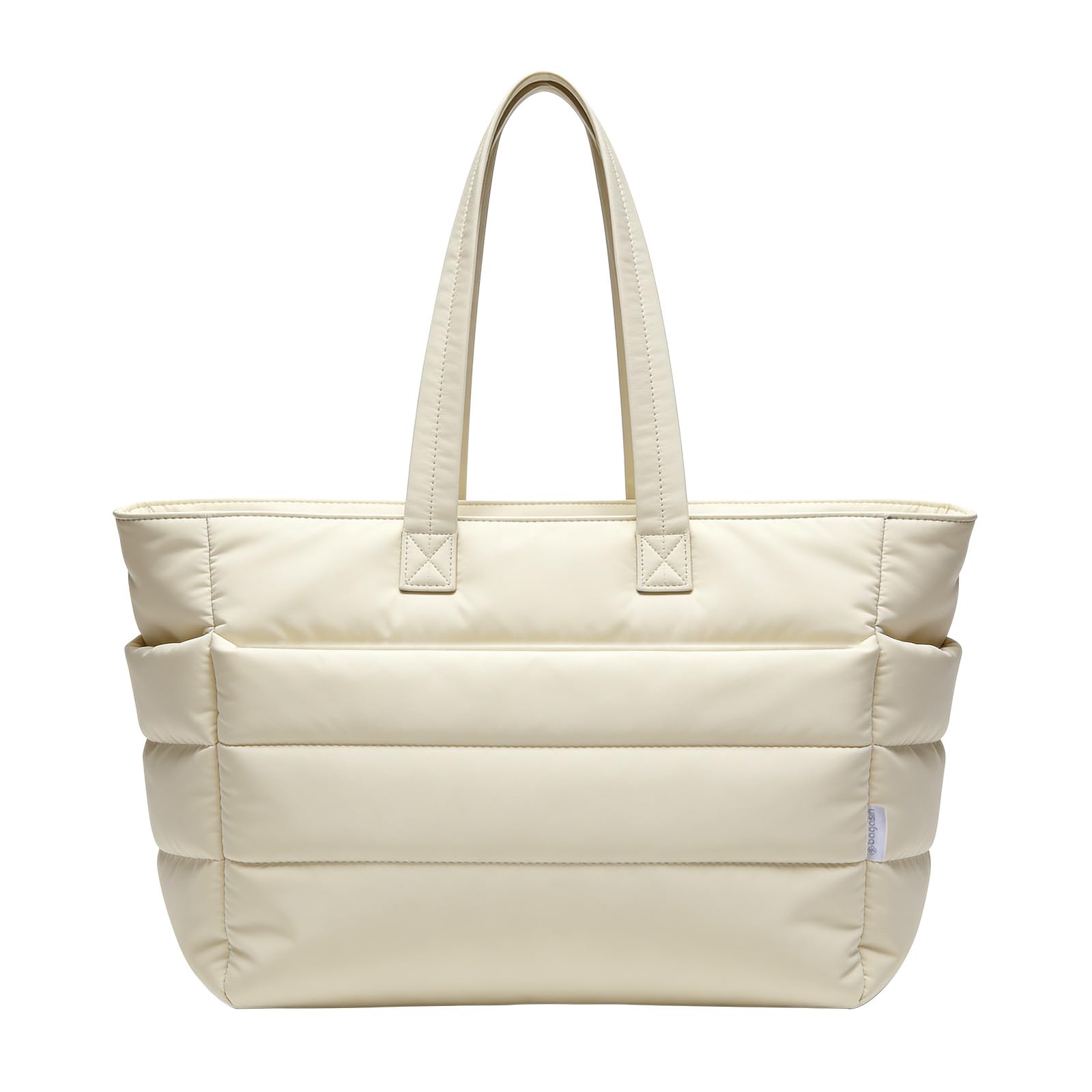 bagasin Borsa Tote a Mano da Donna, Borsa a Tracolla da Viaggio a Grande Capacità per Laptop da Lavoro, con Scomparto, Multi-Tasca, Leggera, per Lavoro, Viaggi, Fitness, Nero & Beige