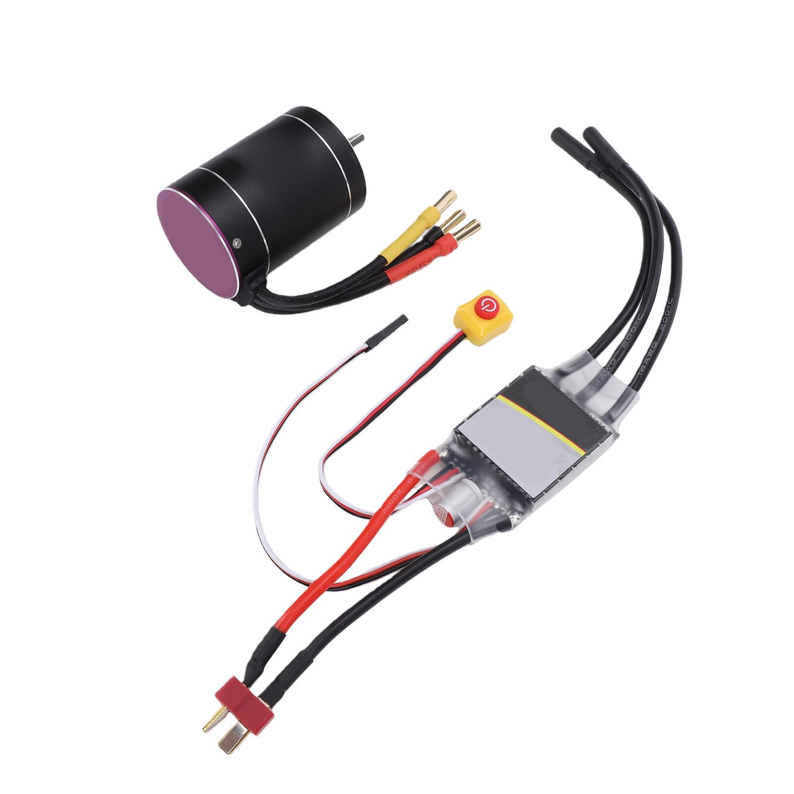Generic Bezszczotkowy Silnik RC ESC Combo 6400KV Szybki Silnik Bezszczotkowy i Zestaw ESC 75A do łodzi RC Trucks w Skali 1/10 1/8
