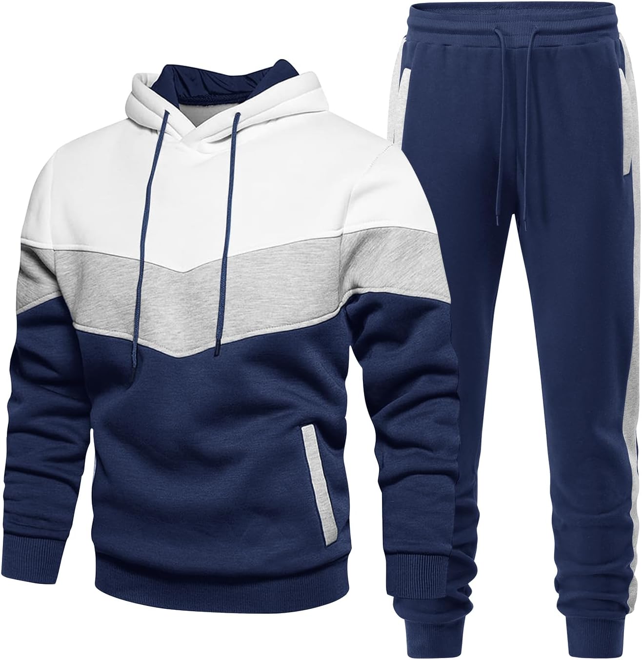 Men's Hoodie Tracksuit 2 Pieces Set Athletic Casual Hooded Sweatshirt and Joggers Set Sweatsuit Outfits - Image 2