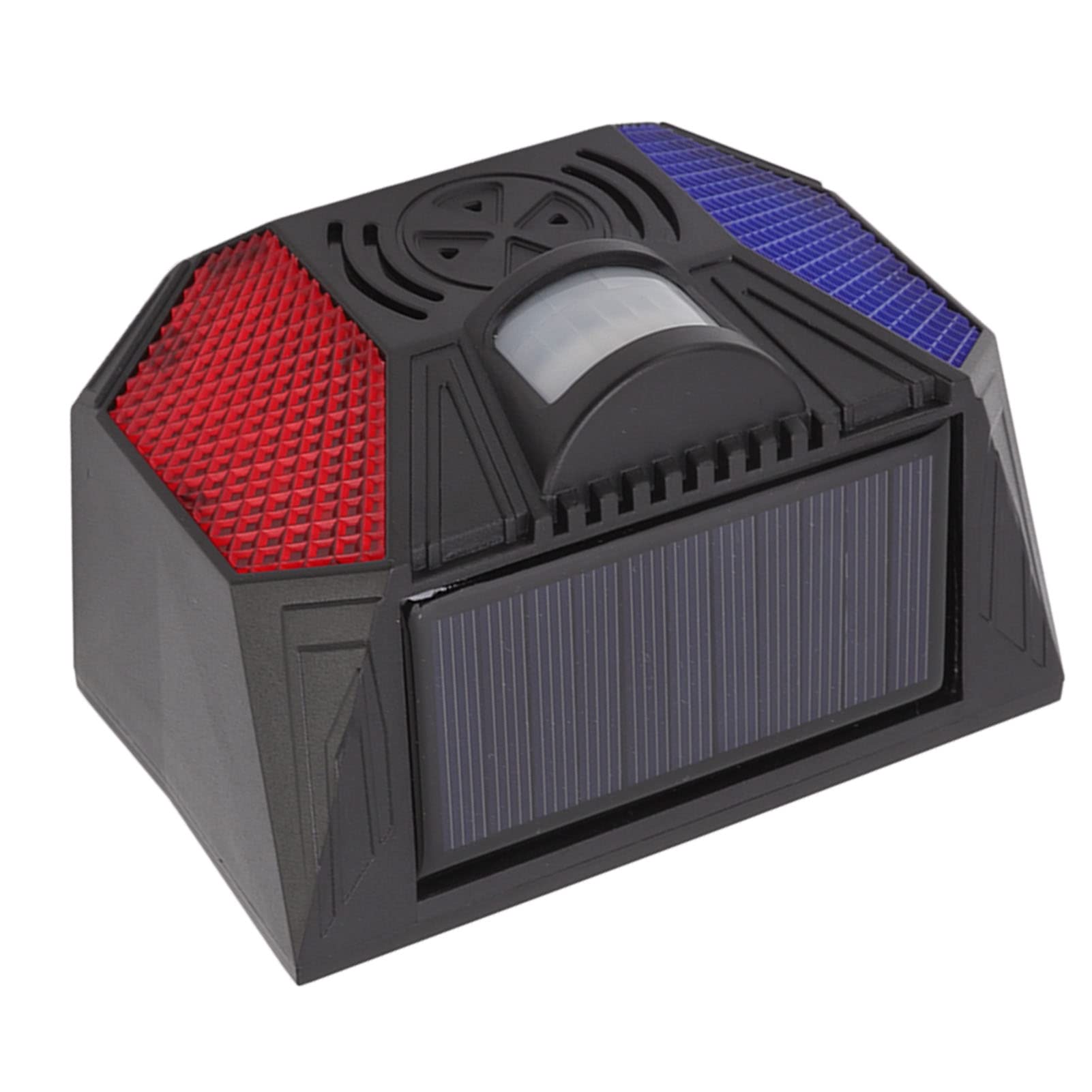 Solar Alarm, Body Induction Sound Light Siren, 85 Degree Detection Angle, Outdoor Anti Theft Alarm, Solar Powered, Support Remote Control, for Orchard Tea Garden Villa