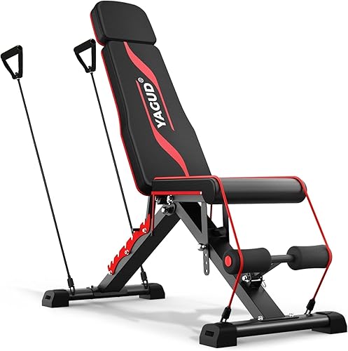 Banco de pesas ajustable, prensa de banco para entrenamiento de cuerpo completo, banco de entrenamiento de 880 libras para gimnasio en casa con