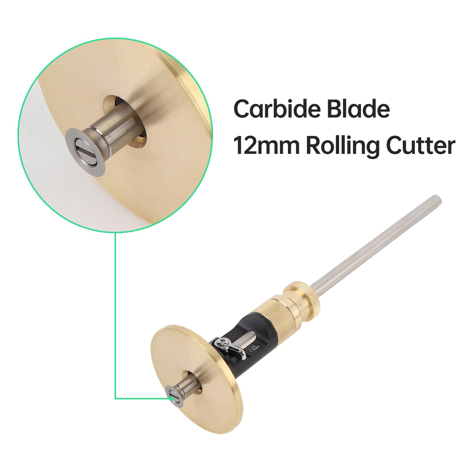 VISLONE Wheel Marking Scriber Wood Scribe Tool with Rolling Cutter 0-12cm Marking Range Scriber Solid Wood Marking Guide for Woodworking Carpenter - Image 4