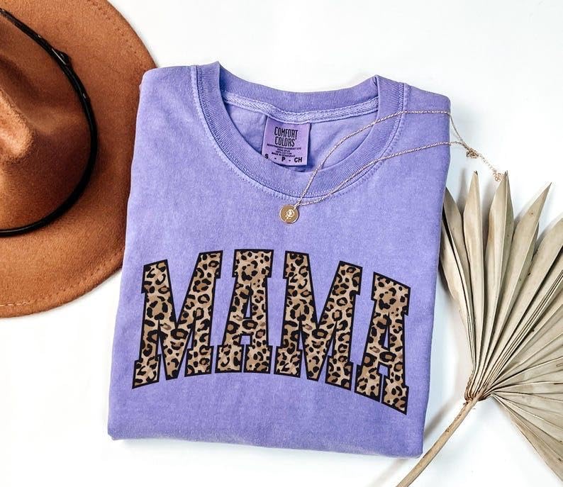 Comfort Colors Mama Shirt – Leopar &hellip;