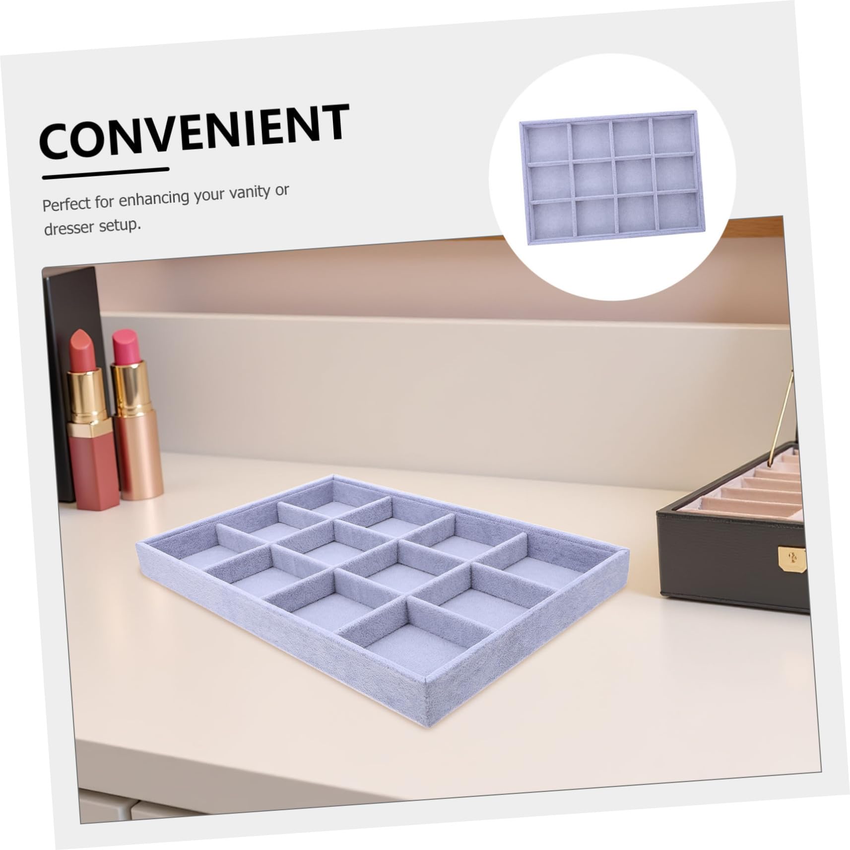 INOOMP 2piezas Bandeja Organizadora de Joyas Rejillas para Anillos Pulseras y Collares Elegante Expositor para Organizar el Tocador
