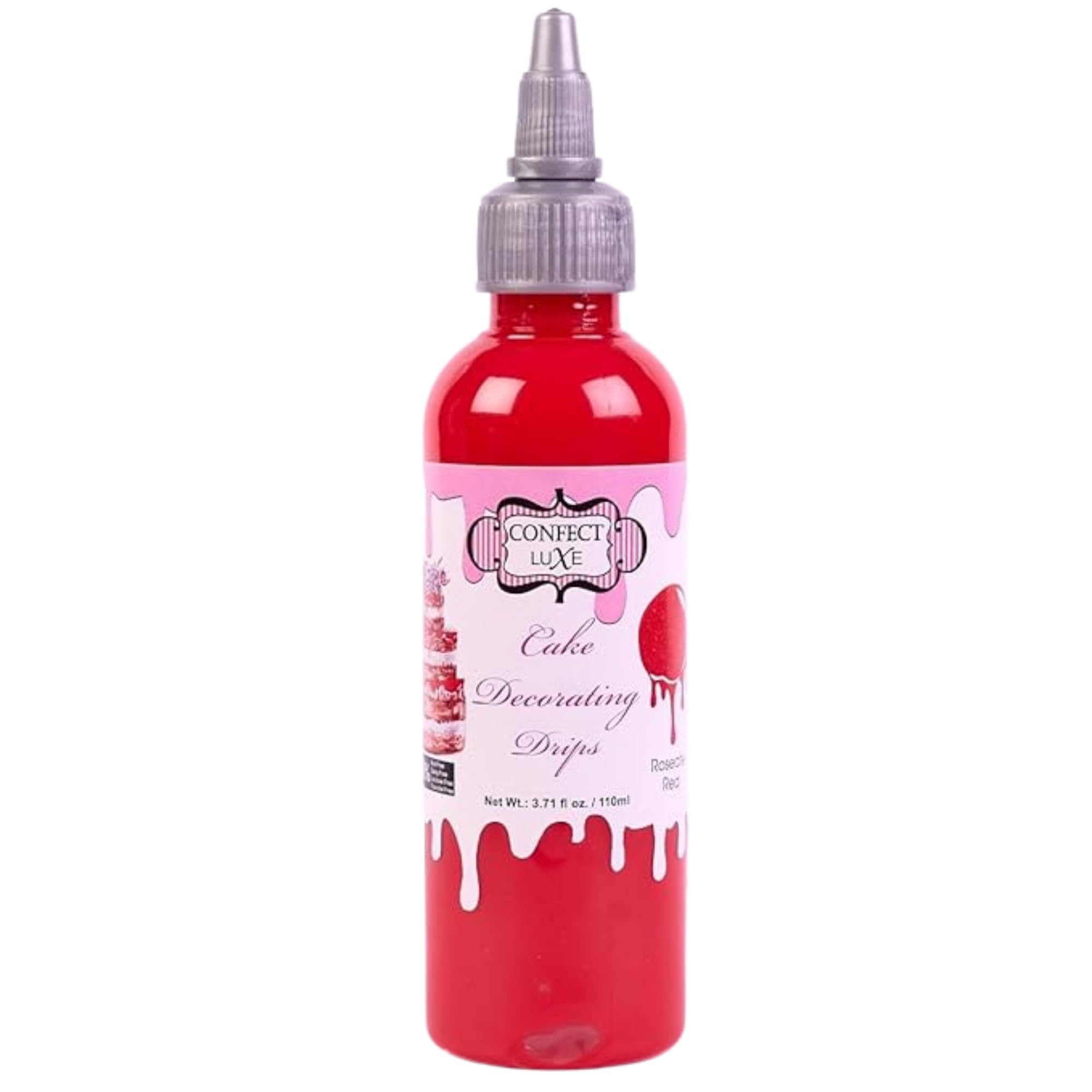 Confect Edible Red Drip for Cakes & Cupcakes – Christmas Cake Drip Decoration – Edible Frosting Drizzle for Donuts & Desserts | Festive Red Cake Drizzle- 110ml