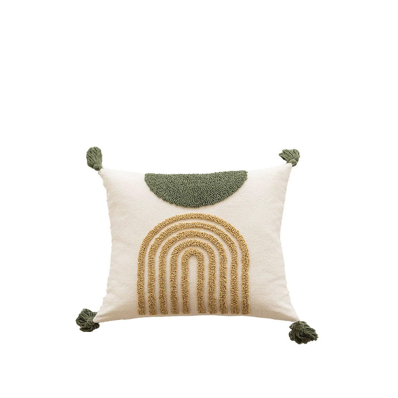 AXCTYSFP BohoTufted Throw Pillow Covers Decorative Tassels Cushion,Farmhouse Case,A,45 * 45cm