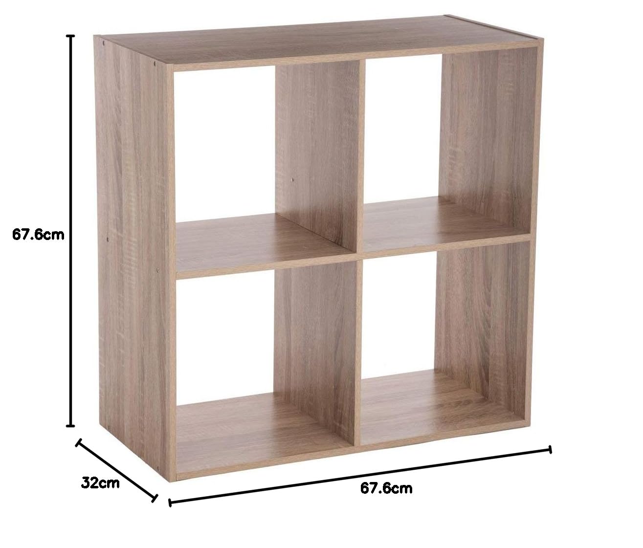 5 five simply smart 5five - Étagère 4 Cases Mix'n Modul - Effet Chêne Naturel - Forme Cube - Rangement Utile et Pratique - Salon, Bureau, Chambre
