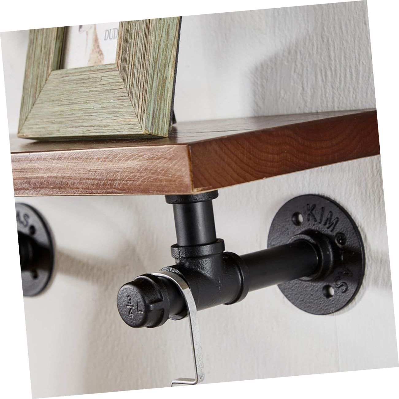 2pcs Iron Industrial Shelf Bracket Pipe Holders for Wall Decor Industrial Pipe Hanger Bracket