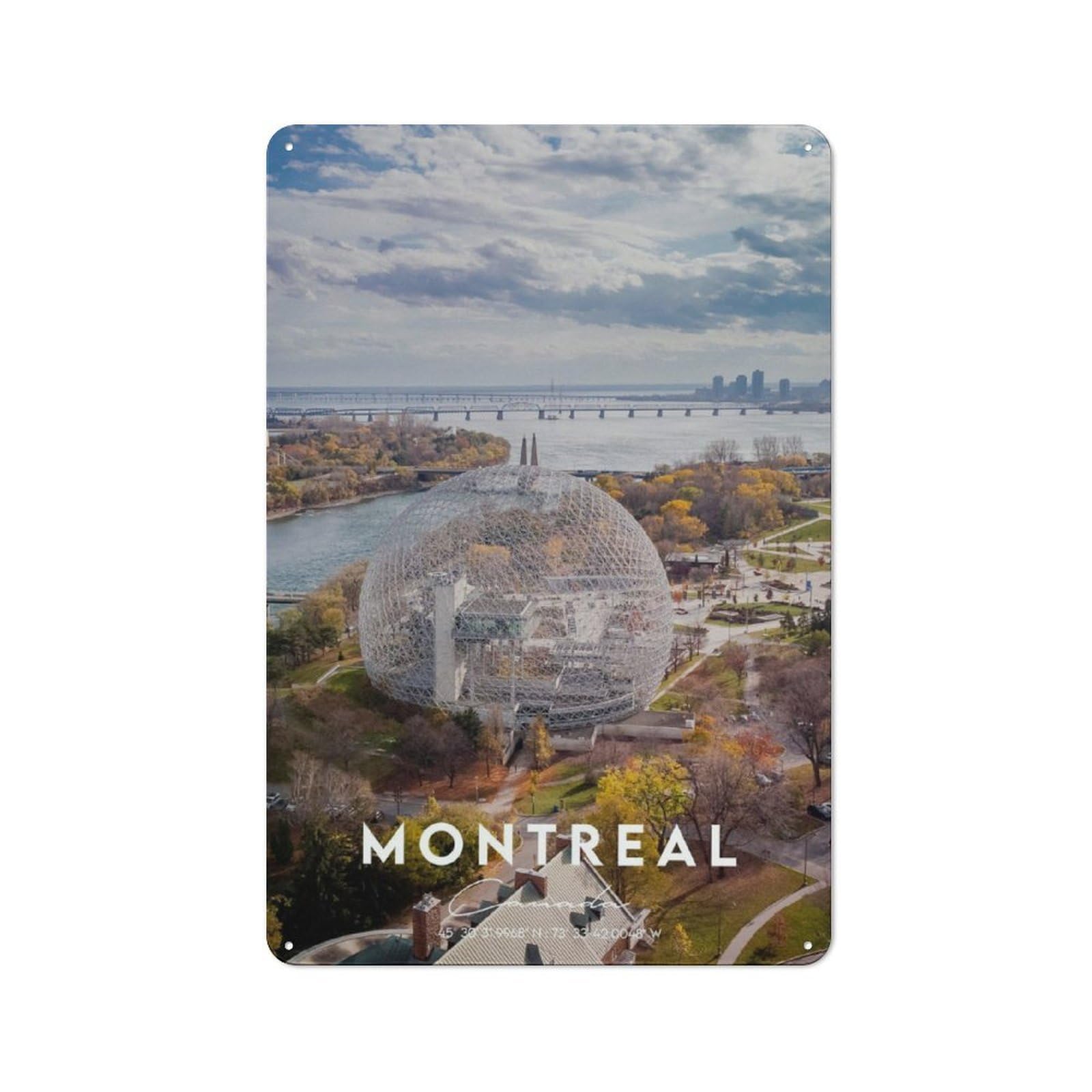 Junmoney Montreal 3 Retro Tin Sign 30X20cm For Garden Room Or Summerhouse, A Housewarming Gift For Garden Room Decor Fans