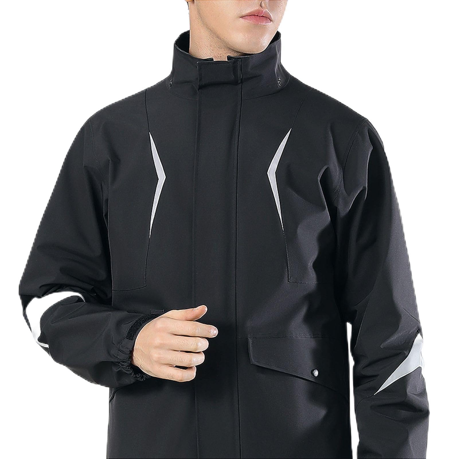 ZJchao Manteau de pluie imperméable pour moto, Ensemble D'Imperméable de Moto Réfléchissant Imperméable pour Hommes Vêtements de Pluie de Travail Combinaison de Pluie de Moto avec Imperméable (L)