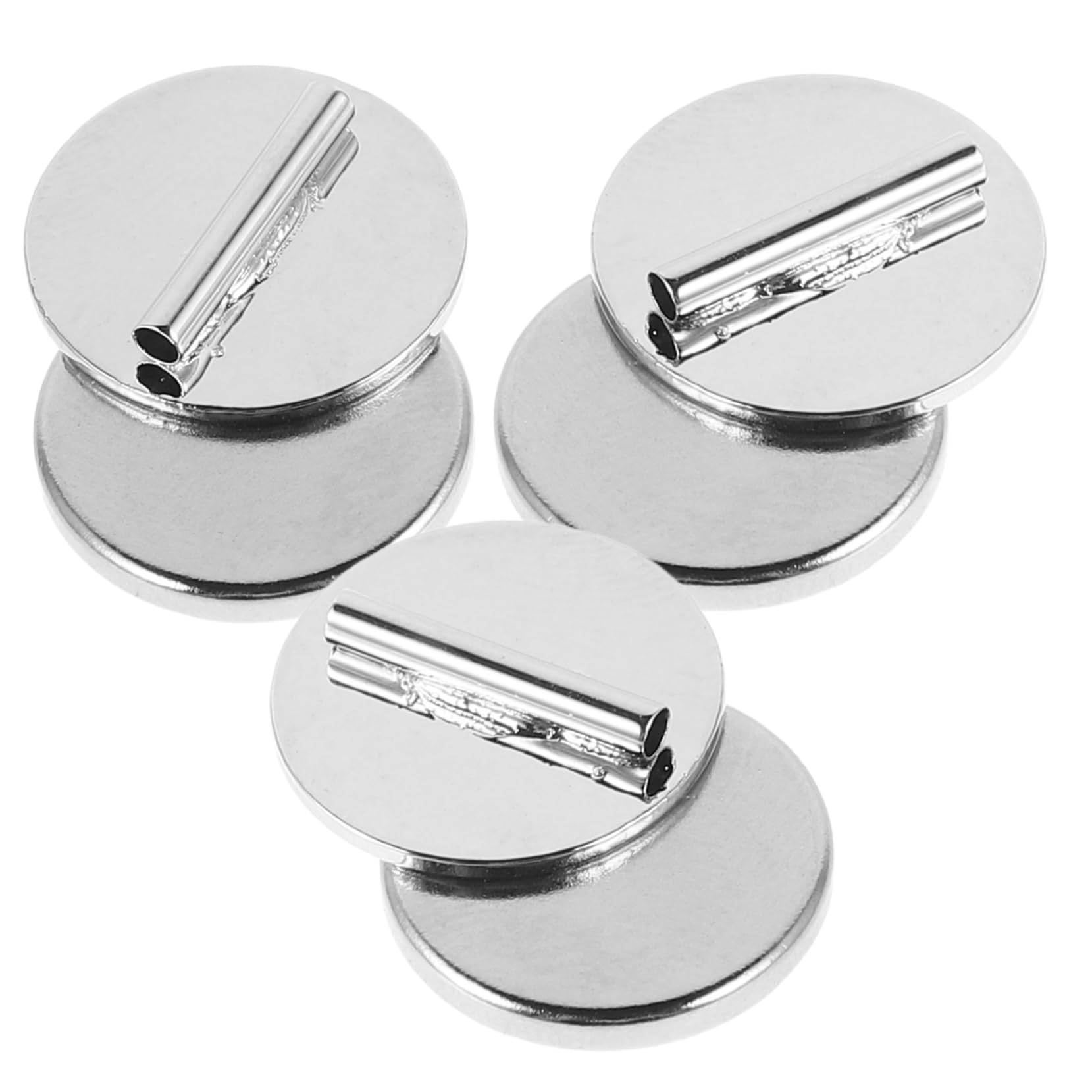 Hebilla magnética de metal redonda plata para broches y joyería DIY (3 piezas)