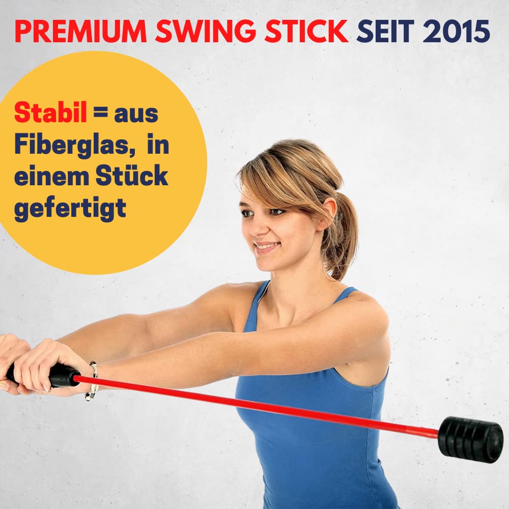 Best Sporting Schwingstab Fitness Set in 3 Farben I Swingstick für Ganzkörpertraining I Gymnastikstab mit Anleitung für 16 Übungen I Fitnessgeräte für zuhause I Elastic Fitness Bar