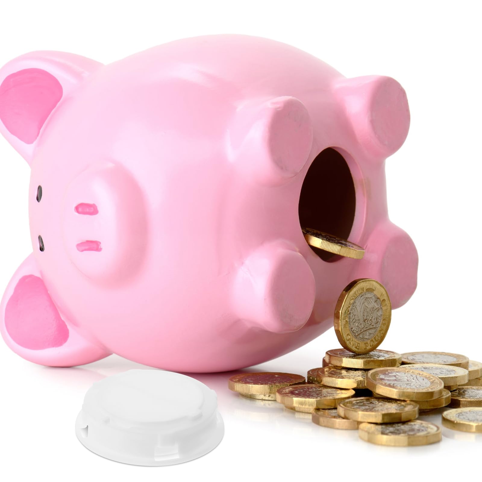 PartyKindom Piggy Bank Stopper Replacement Round Plugs for Money Jar Abs Plastic Easy Install 10pcs Set