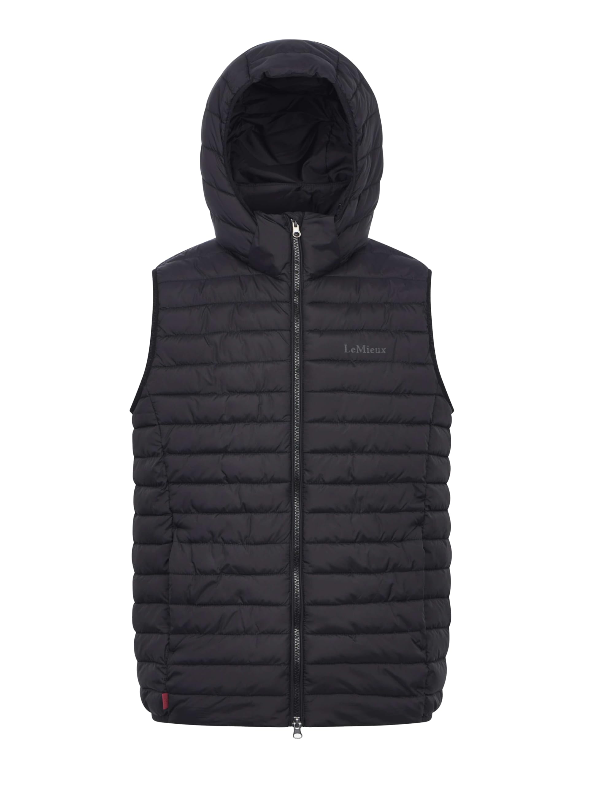 LeMieux Mens Hooded Puffer Gilet - Water Resistant - Detachable Hood - Black - Large