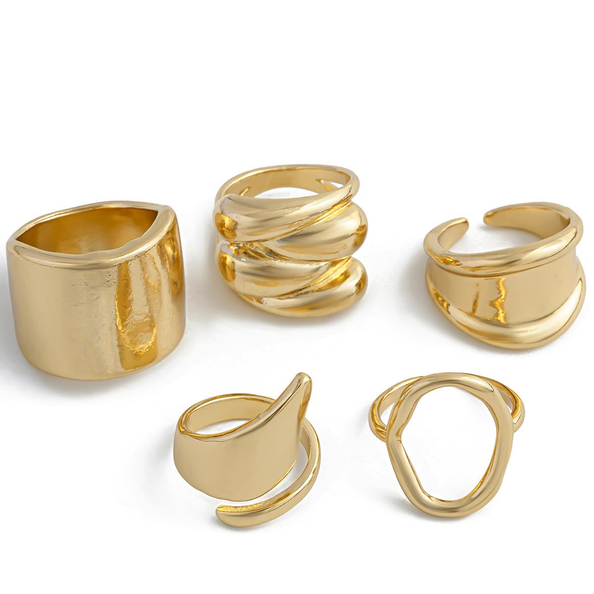 Set of 5 Latest Stylish Rings for Women and Girls