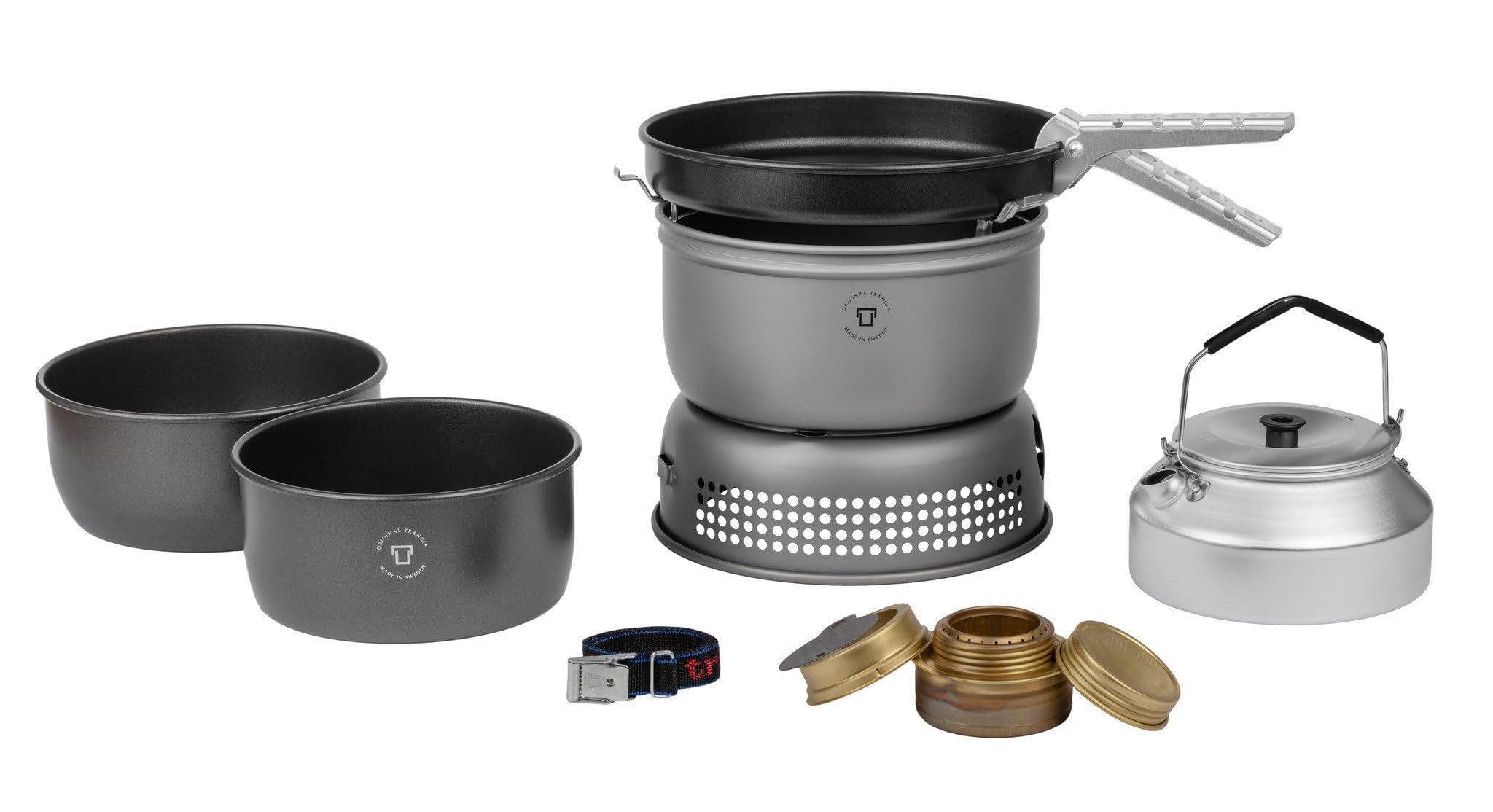 Trangia Sturmkocher groß mit Spiritusbrenner UL Alu HA komplett Non-Stick mit WK 25-6HA (150256) mit Wasserkessel (0,9 L)