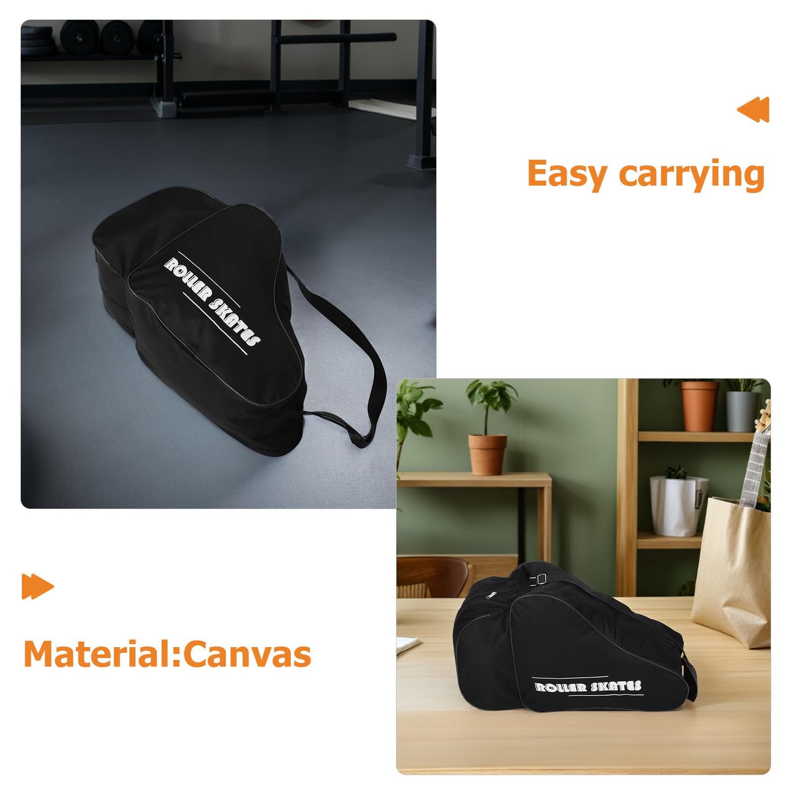 SOIMISS Borsa per Pattini a Rotelle e Ghiaccio 2 Pezzi Imbottitura Spessa Zaino Traspirante Scomparti Multipli Tracolla Ergonomica per Trasporto Comodo per Pattinaggio Indoor e Outdoor