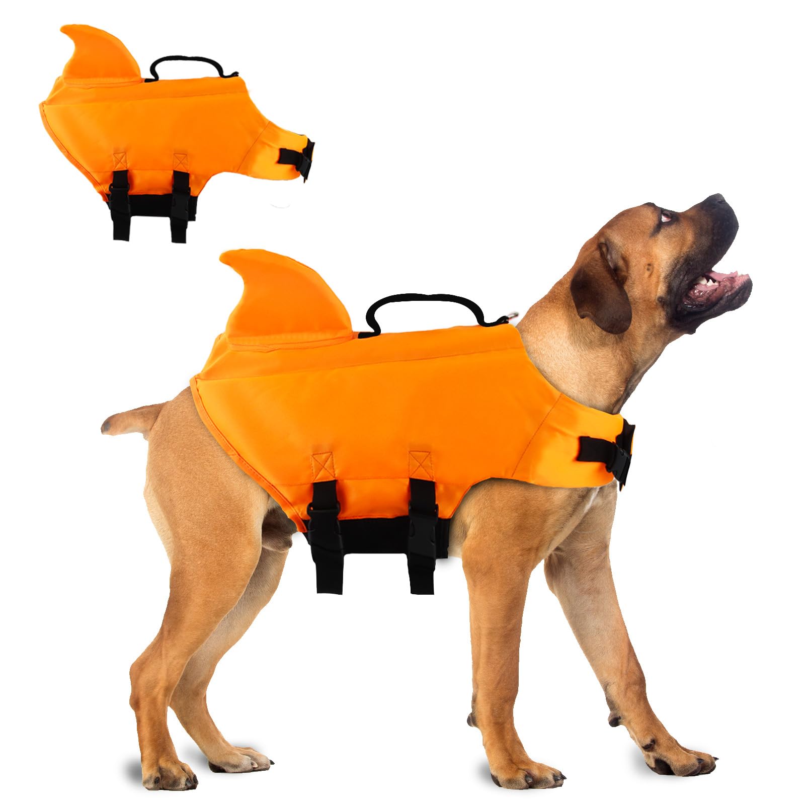 dellyy Giubbotto Salvagente Cane Taglia Media Life Vest per Surf Nuoto Passeggiate Campeggio (Arancione, L)